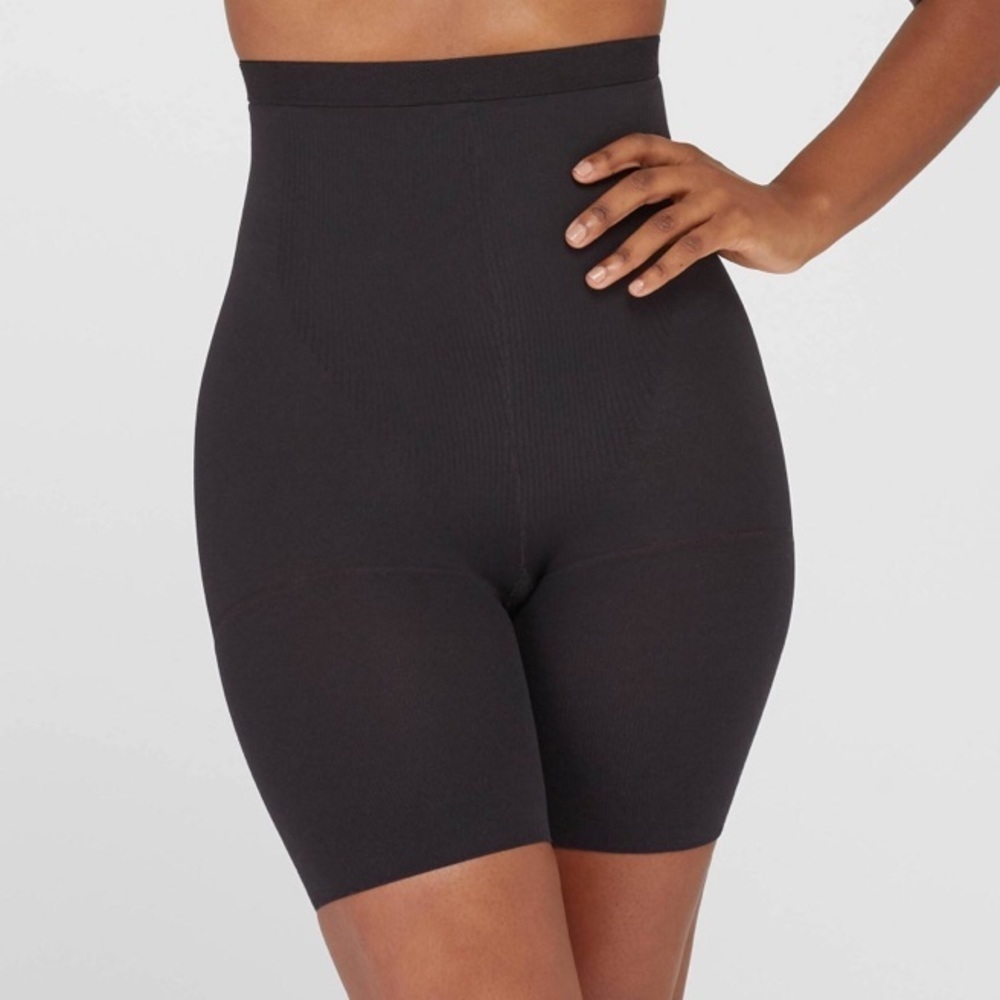 SPANX Black Mid-Thigh Shapewear Shorts A